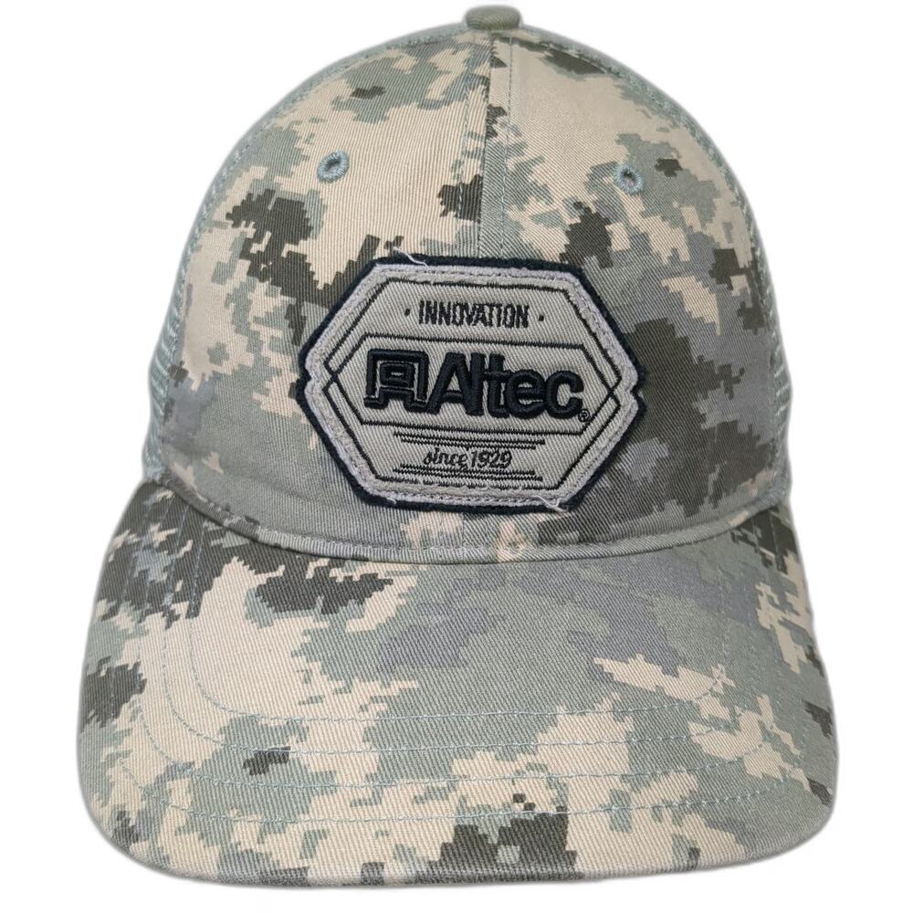 Richardson Trucker Hat Green Size L Digital Camo Mesh Snapback Altec Patch